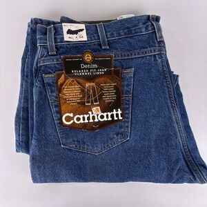 Carhartt Relaxed Fit Flannel Lined Denim Jeans Mens B21 DST 40X34 NWT NOS